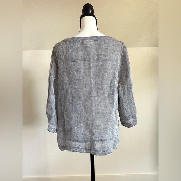 J. Jill Pure Jill Medium M Linen Boxy Tunic Top Open Weave Pull Over - Picture 3 of 9